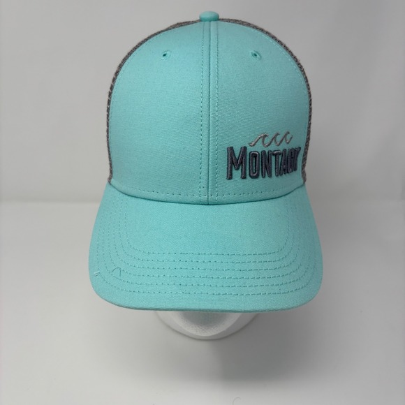 Montauk NY SnapBack Trucker Cap Mesh Back Teal Legacy - Picture 2 of 6